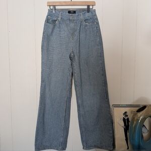 Able Blue and White Striped Wide Leg Jeans -28